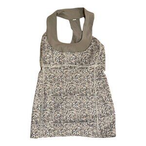 Lululemon Scoop Neck Tank Sleeveless Petite Fleur Grey Pink Racerback Women 4